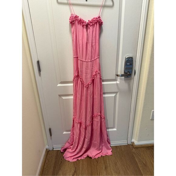 S/W/F Dynamic MAXI DRESS Pink Wine Tasting Wedding Guest Brunch Size S NWT$389 - Picture 6 of 7
